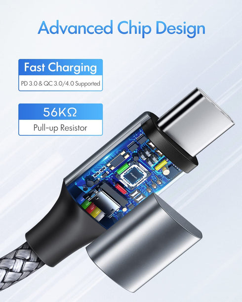etguuds Long USB C to USB C Cable 12ft, 2-Pack, 60W Fast Charging for iPhone 15 Pro Max, Macbook, Samsung Galaxy