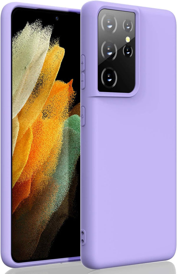 ZUSLAB Nano Silicone Case for Samsung Galaxy S21 Ultra 5G, Liquid Silicone Rubber Shockproof Full Protection (Purple)