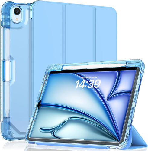 iPad Air 11" M2 (2024)/Air 5th/4th Gen 10.9" Case, Pencil Holder, Soft Leather Trifold Stand, Magnetic Smart Cover with