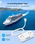 TROND Travel Power Strip with USB Ports, 5ft Flat Plug Extension Cord, Small Wall Mount Extender Adapter for Office