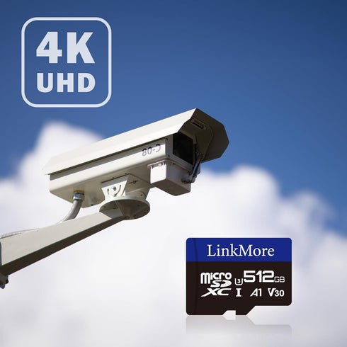LinkMore XV13 512GB MicroSD Memory Card, MicroSDXC A1 UHS-I U3 V30 Class 10, SD Adapter Included, Read Up to 95 MB/s