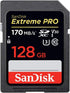 SanDisk Extreme Pro Memory Card, Compatible with Nikon D3400, D3300, D750, 128GB SD 4K with Combo Reader
