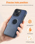 PULUZ iPhone 15 Case - Slim, Lightweight Leather Texture Stitching for All-Round Protection (Blue)