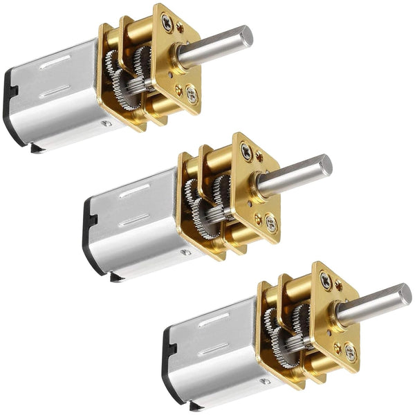 DWEII 3PCS 6V 100RPM Micro DC Gear Motor with All-Metal Gear Box Motor
