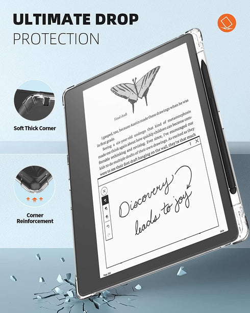 KEEXYICC 10.2" (2024 2022 Clear Case Compatible with Kindle Scribe Release/ Release) Skin Cover with Pen Holder