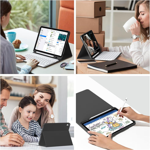 Keyboard Case for iPad 10th Generation 2022, 10.9 Inch with Pencil Holder, Magnetic Detachable Wireless Bluetooth