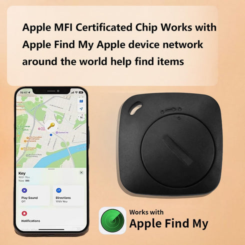 Key Finder Bluetooth Tracker, 4 Pack for iOS with Apple Find My, IP67 Waterproof, Anti-Lost Notification, Item Locator