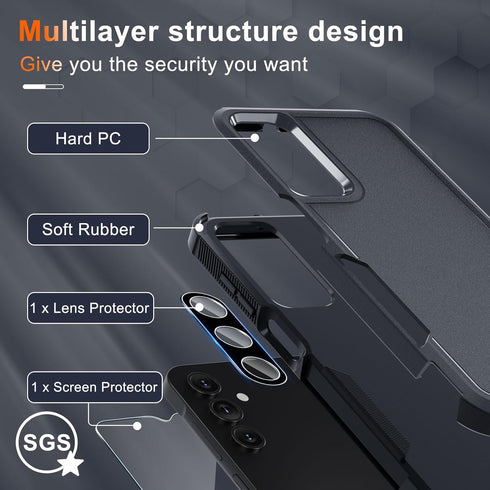 Shop Samsung Galaxy A15 5G Case: Rugged, Shockproof Full Body Cover with Lanyard, Tempered Glass, and Lens Protector.