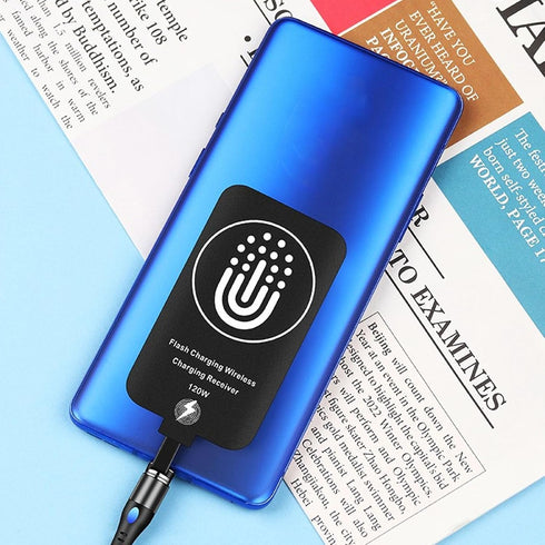Type C Wireless Charging Receiver, 120W Magnetic/10W Wireless Charging Receiver Adapter for Galaxy A51 A40 A20E