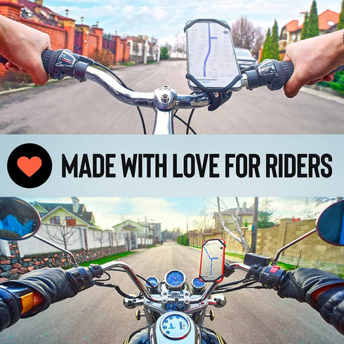 Upgraded 2025 Bicycle & Motorcycle Phone Mount - Secure Bike Phone Holder for iPhone, Samsung, Any Smartphone