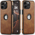 Classy Luxury Leather Phone Case for iPhone 12 Pro Max, Non-Slip Grip, Ultra Slim Protective Case (2020, 6.7”) (Brown)