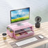 2 2-Tier gianotter Wood Monitor Stand Riser, Desk Organizer with Drawer and Pen Holders, Workspace Organizer for Office