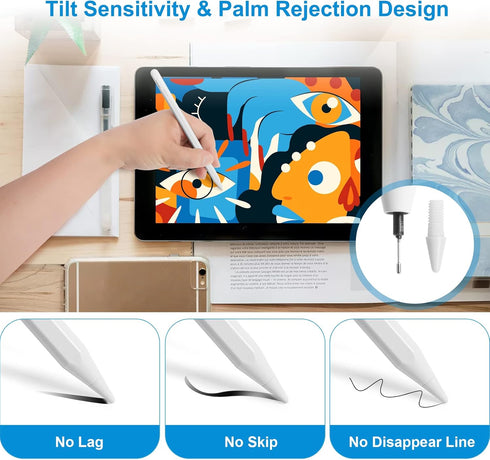 Stylus Pen for iPad 9th&10th Generation, Apple Pencil with Palm Rejection, Compatible with 2018-2023 iPad Models (Cream