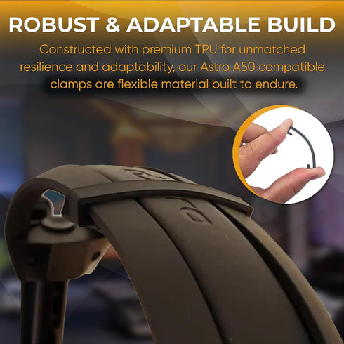 Upgrade your Astro A50 Gen. 4 with SplashNColor A50 Support Brace Clamps for a secure, comfortable fit - 2 Pack Black.