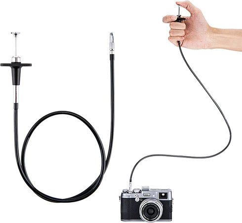 Fotasy JJC TCR-70BK Black 70cm Threaded Cable Release, Mechanical Shutter Release Cable, Mechanical
