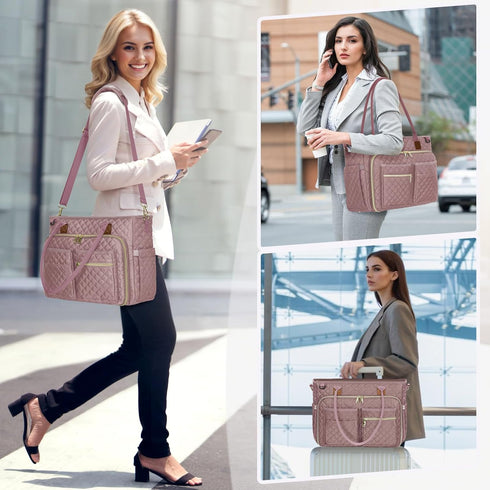 RAINSMORE 15.6 inch Teacher Tote Bag Laptop Bag for Women Work Bags Laptop Tote Nurse Bag Professional Computer