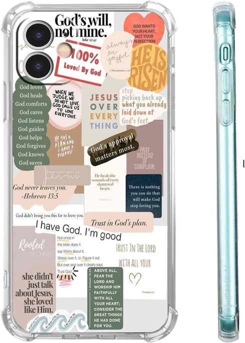Bible Verses Soft TPU Bumper Case for iPhone 11, Jesus Inspiring Quotes Sayings for Christian