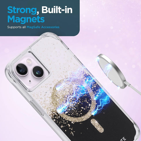 Case-Mate iPhone 14 Plus Case - Karat Onyx, 10ft Drop Protection, Compatible with MagSafe, Slim Fit