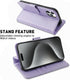MONASAY Wallet Case for iPhone 15 Pro Max 5G, 6.7-inch, Flip Folio Leather Cover with Credit Card Holder, Lavenders