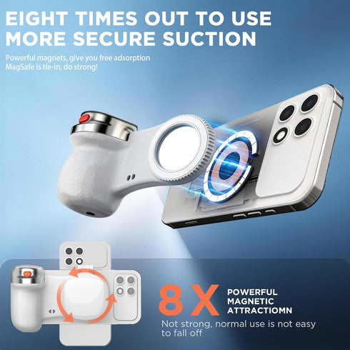 imgrose Magnetic Phone Camera Grip, Shutter Grip Handle Holder for iPhone/Android with Detachable Wireless Shutter