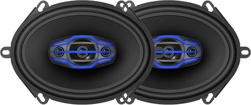 Jensen JS6804 4-Way Car Audio Speakers Pair, 5x7 / 6x8 inch, 160 Watts Peak Power, 35mm Mylar Dome Midrange