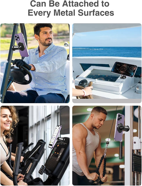 elitehood Dual Magnetic Phone Holder for Gym, 360 Rotation Magnetic Mount for Magsafe Compatible with iPhone