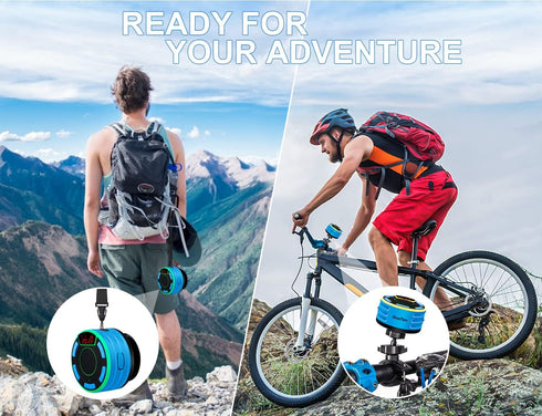 DuoTen IPX7 Waterproof Bluetooth Speakers - Portable Wireless Speakers with LED Display, FM Radio, and Light Show