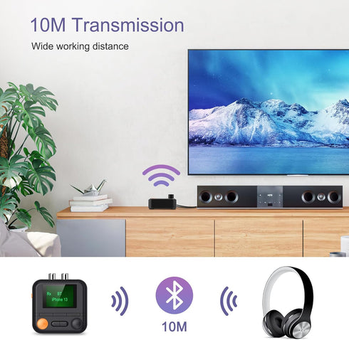 JXTZ Bluetooth 5.2 Transmitter Receiver, HiFi Audio Adapter for Music Streaming Sound System