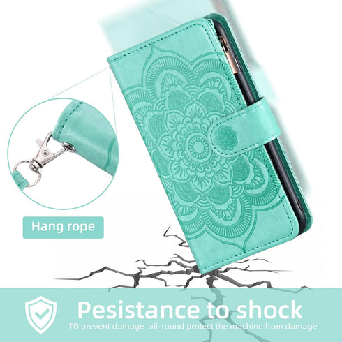 Asuwish Flower Leather Flip Card Holder Wallet Case with Tempered Glass Screen Protector for Samsung Galaxy S22 Ultra
