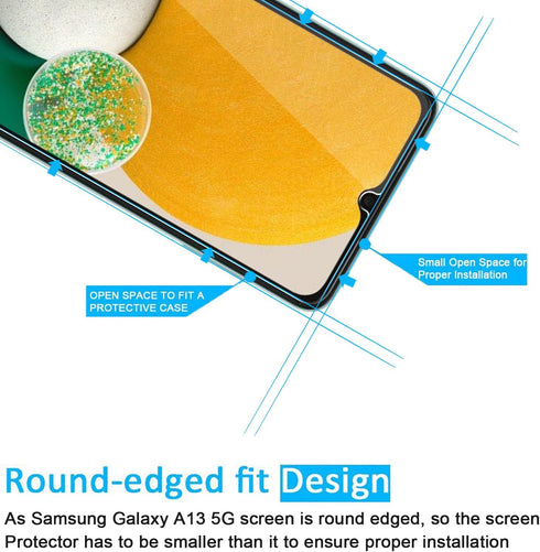 NEW'C 3 Pack Tempered Glass Screen Protector for Samsung Galaxy A13 4G/5G, Case Friendly, Anti-Scratch, Bubble Free.