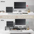 Fenge Computer Monitor Riser Stand, Adjustable Length & Angle, Drawer for 2 or 3 Monitors, Black Office Organizer