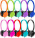 Kids Headphones Bulk 15 Pack for School Classroom, Computer Earphones Class Set for Students Multi Color