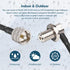 RG58 UHF PL259 Male to SO239 Female Right Angle Bulkhead Mount Cable, 6FT CB Antenna Extension Cable for Vehicle Car