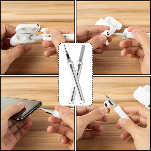 2pcs Airpod Cleaner Kit, Multi-Function Cleaner for Airpods, Bluetooth, Camera, Earphone, Computer (White)