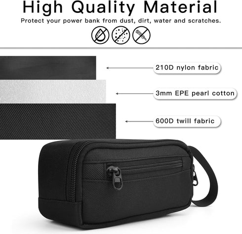 Travel Case for Anker 737 Power Bank (PowerCore 24K) - Portable Storage Bag for Anker Prime Power Bank 20K (Black)