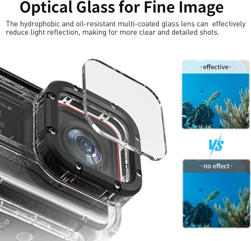 Waterproof Case for Insta360 Ace Pro Action Camera, 60M/197FT Diving Housing Cover Shell