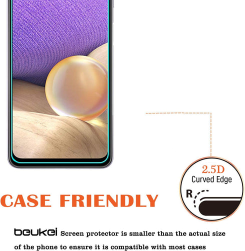 (3 Pack) Tempered Glass Screen Protector for Samsung Galaxy A32 5G, Touch Sensitive, Case Friendly, 9H Hardness