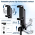 Docaharbour 360 Phone Tripod Stand with Zoom, Portable Selfie Stick with Detachable Remote and Rotatable Holder