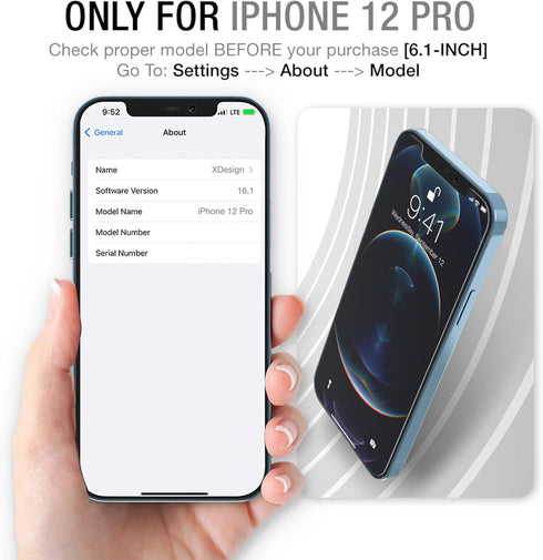 XDesign Slim Fit Glass Screen Protector for iPhone 12/12 Pro 2020 6.1-inch (3-Pack) - Tempered Glass Protection