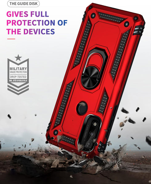 Moto G Pure Case with HD Screen Protector, Military Grade 16ft Drop Tested Cover with Magnetic Kickstand Car Mount