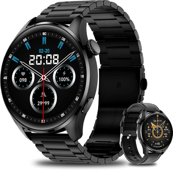 Smart Watch (Call Receive/Dial), 1.32" HD Touch Screen Waterproof SmartWatch for Android iOS Phones, Fitness Tracker