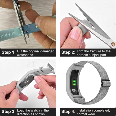 Elastic Nylon Bands Compatible with Garmin Vivosmart 4 tracker Replacement Bands with Case