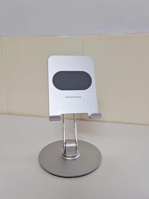Xiaoshuang 360 (411) Adjustable Aluminum Phone Stand for Desk, No Wobble Heavy Base, Height Adjustable iPhone & iPad