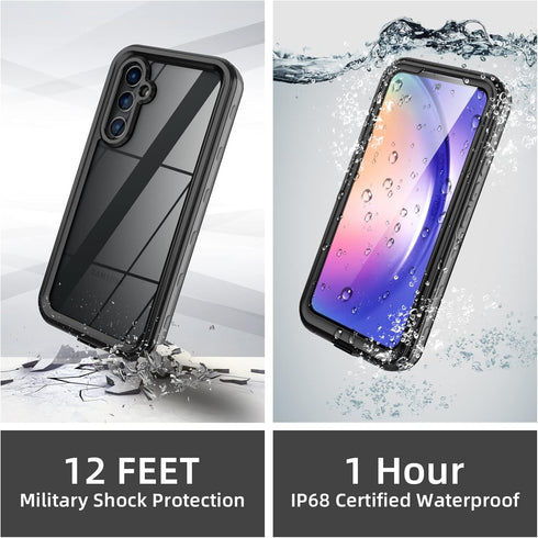 for Galaxy A54 5G Phone Case, Waterproof Case with Built-in Screen Protector & Cell Phone Ring Holder, Full Body Shockproof Rugged Heavy Duty Protection Cover for Galaxy A54 5G -Black