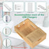 Bamboo Charging Station for Multiple Devices, Desk Organizer with Drawer & Tray, Wood Docking Station, 6 Cables