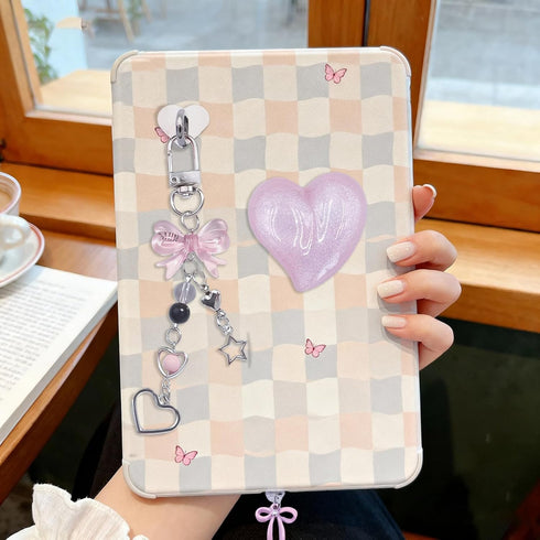 QYRCXX Set Cute Charm with Dust Plug Type C/USB C &Heart Grip Holder for Kindle, E-Reader Charm Chain Accessories