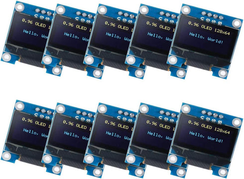UMLIFE 10PCS 0.96" OLED Module 12864 128x64 OLED Display SSD1306 Driver I2C IIC