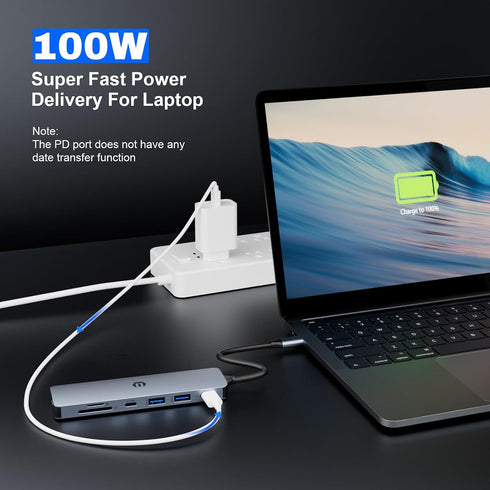 TOTU 100W 2 3.0, 3.0, USB C Hub, USB C Docking Station, Docking Station with Multiport Adapter HDMI, USB C Hub, PD, USB