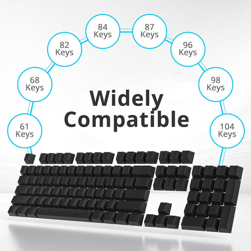 Fogruaden Blank Keycaps, Thick PBT Cherry Profile, Minimalist Grey Black Keycaps Set with 7U Spacebar for Mechanical