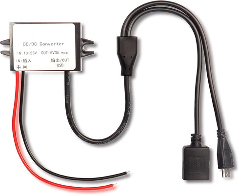 XMSJSIY 10-55V to 5V USB/Micro USB 3A 15W DC to DC Regulator Car